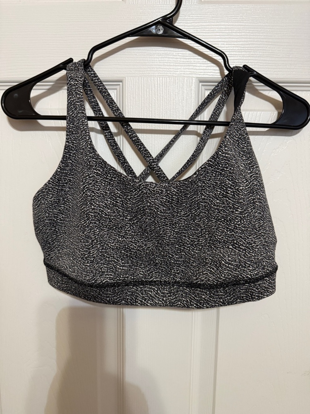 lululemon athletica Black & White Marled Crisscross Sports Bra